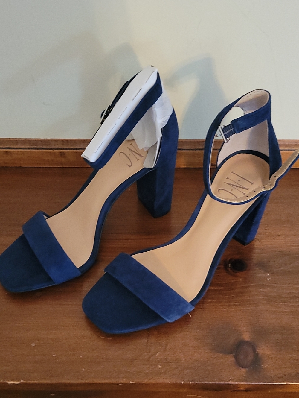 INC International Concepts Navy Block Heel Sandals